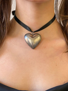 heart explosion silver pendant (large)